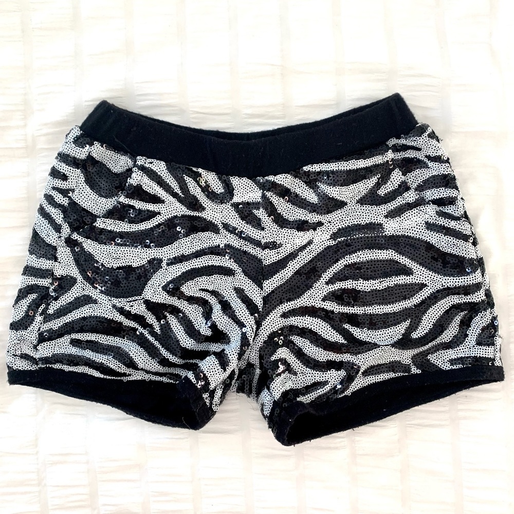 Sequin zebra shorts